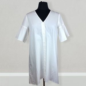 Madewell Bell Sleeve Swing Dress White Linen XS